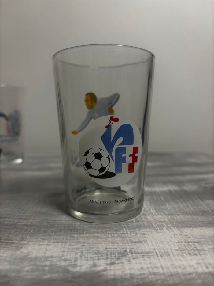 Vintage lot de 4 verres collector FFF football 1978 - photo numéro 3
