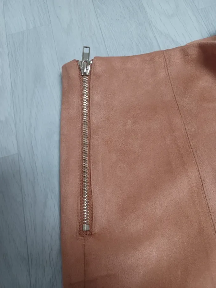 Jupe mi longue marron effet velour - photo numéro 4