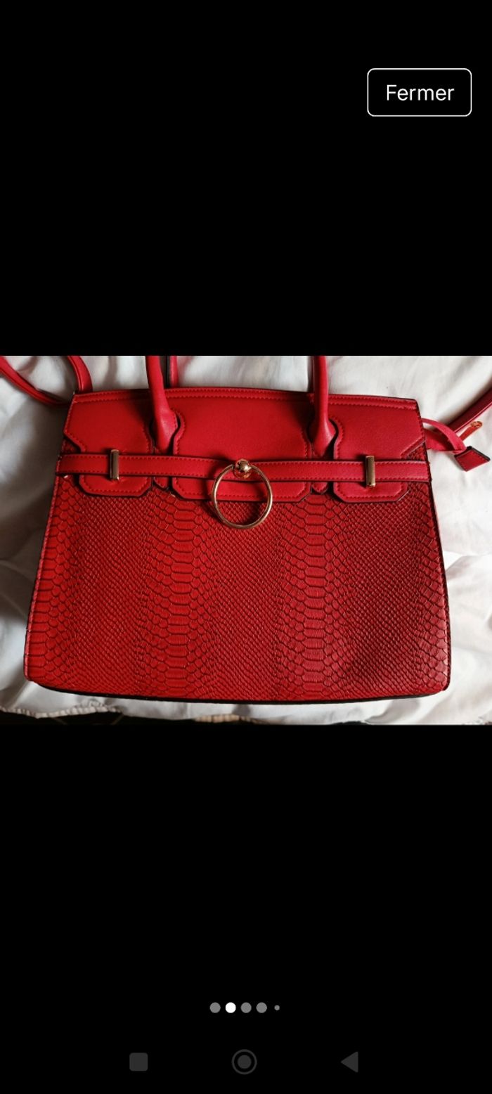 Sac à main bandoulière rouge - photo numéro 2