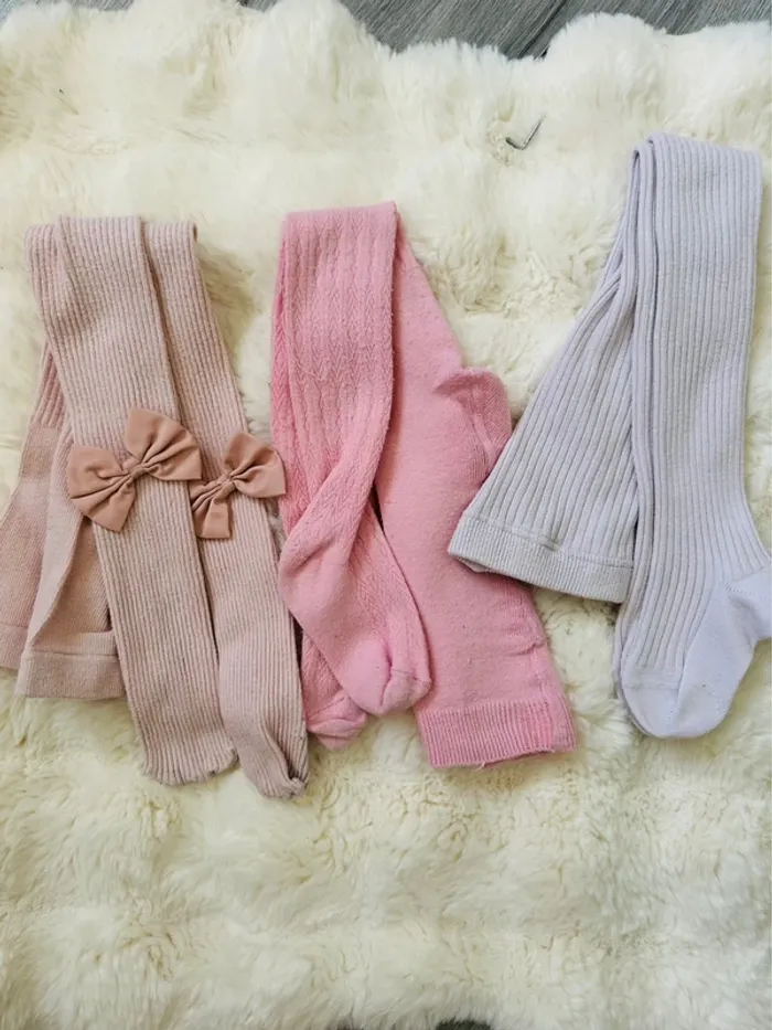 Lot collants Girly rose