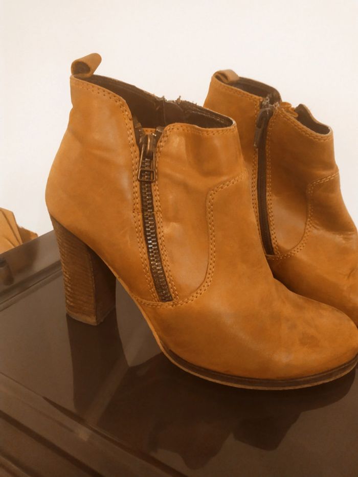 Bottines à talon camel - photo numéro 3