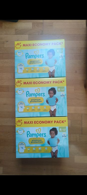 3 maxis economy packs Pampers premium protection taille 6