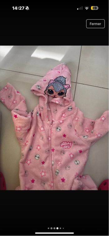Combinaison Hiver peignoir sur pyjama LOL surprise 6 ans fille