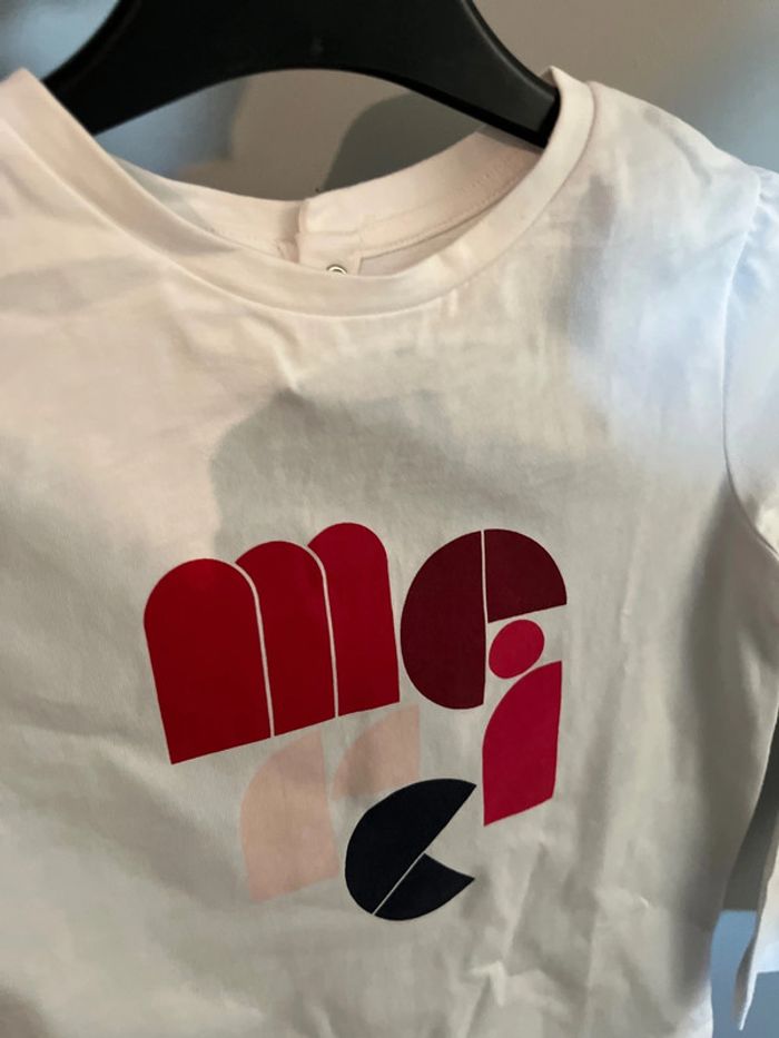 6 ans - neuf étiqueté tee shirt manches longues merci de chez Jacadi - photo numéro 4