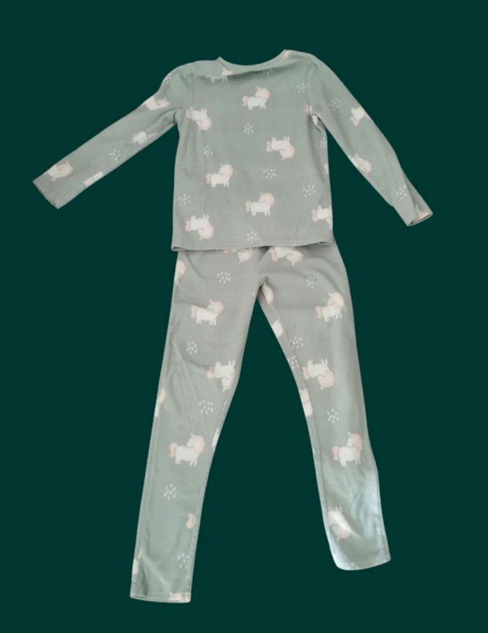 Pyjama polaire licorne vert d'eau kiabi 1/2 taille 10 ans