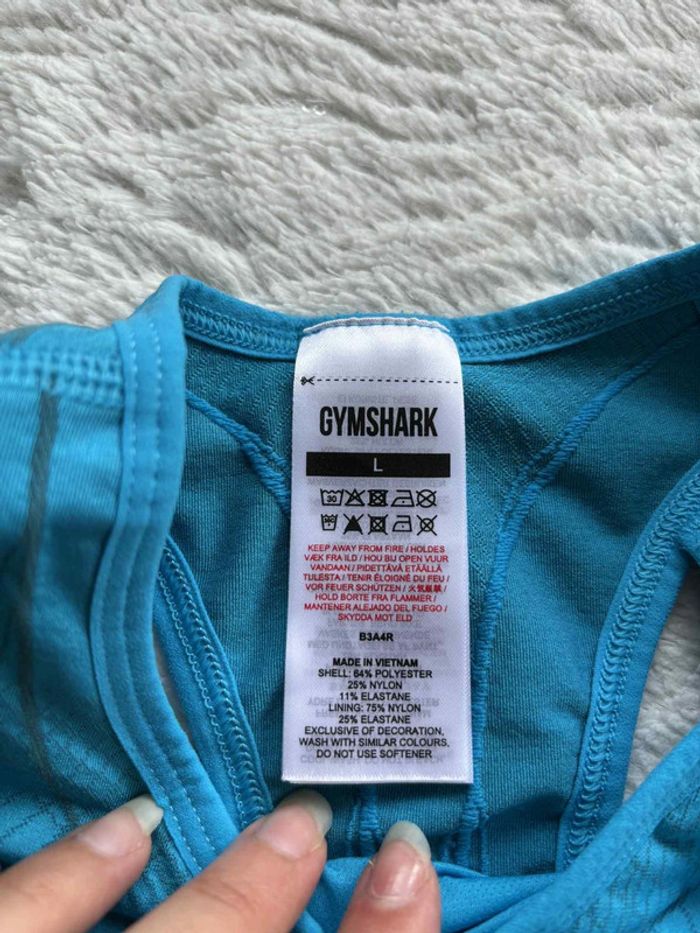 Ensemble Gymshark Apex Seamless Femme Bleu – Brassière L + Legging M – Comme Neuf – Valeur 102€ - photo numéro 4