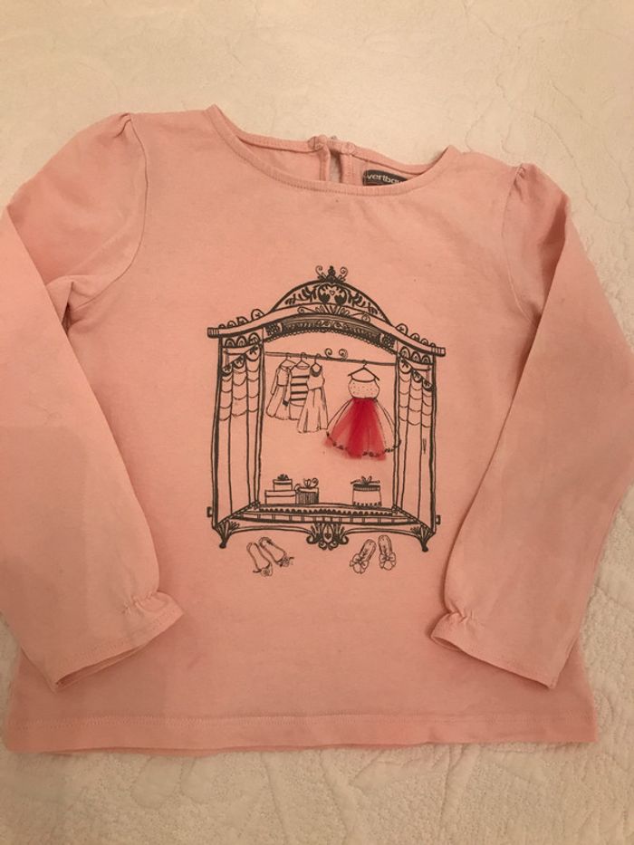 T-shirt manches longues rose 6 Ans