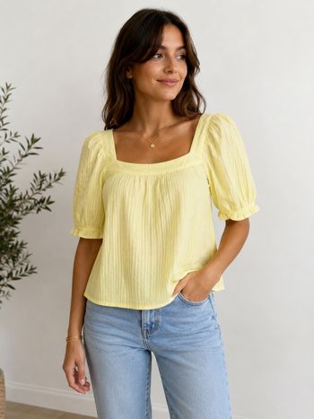 blouse camaïeu jaune neuf avec étiquette 🏷