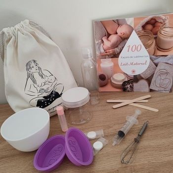 Livre de recettes au lait maternel et kit de matériel