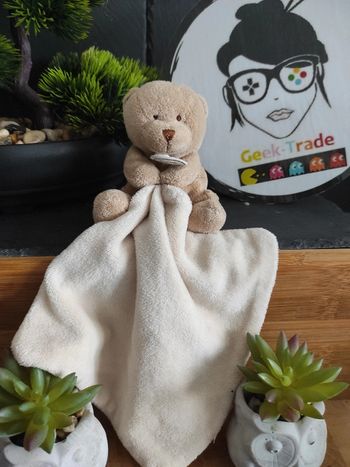 Doudou Et Compagnie Ours Beige Mouchoir Peluche Plush Marron #geektradedoudou