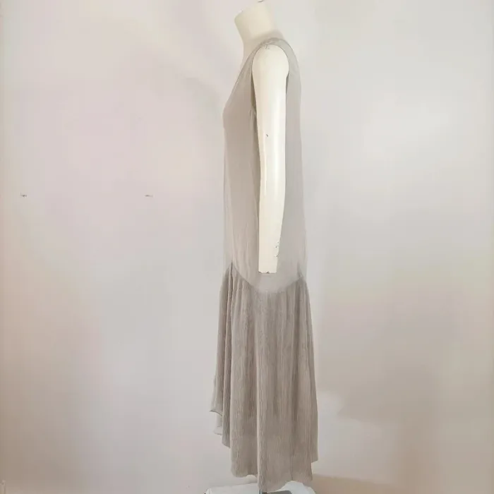 Robe midi asymétrique AllSaints gris clair - Col V - Taille S - A661 - photo numéro 8