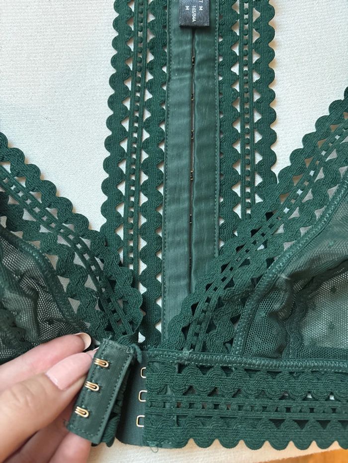 Bralette brassière femme vert foncé neuf - photo numéro 2