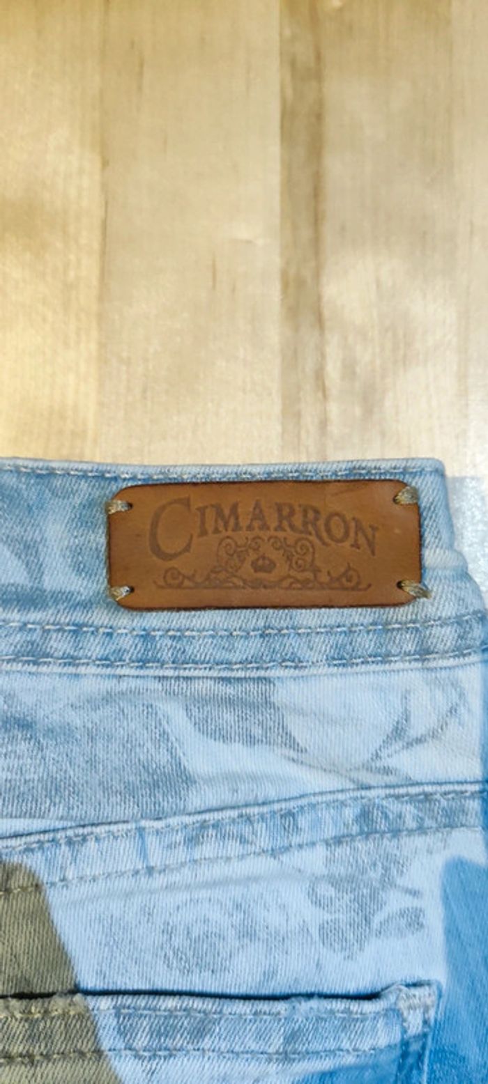 Jean fleurs bleu/gris Cimarron - photo numéro 5