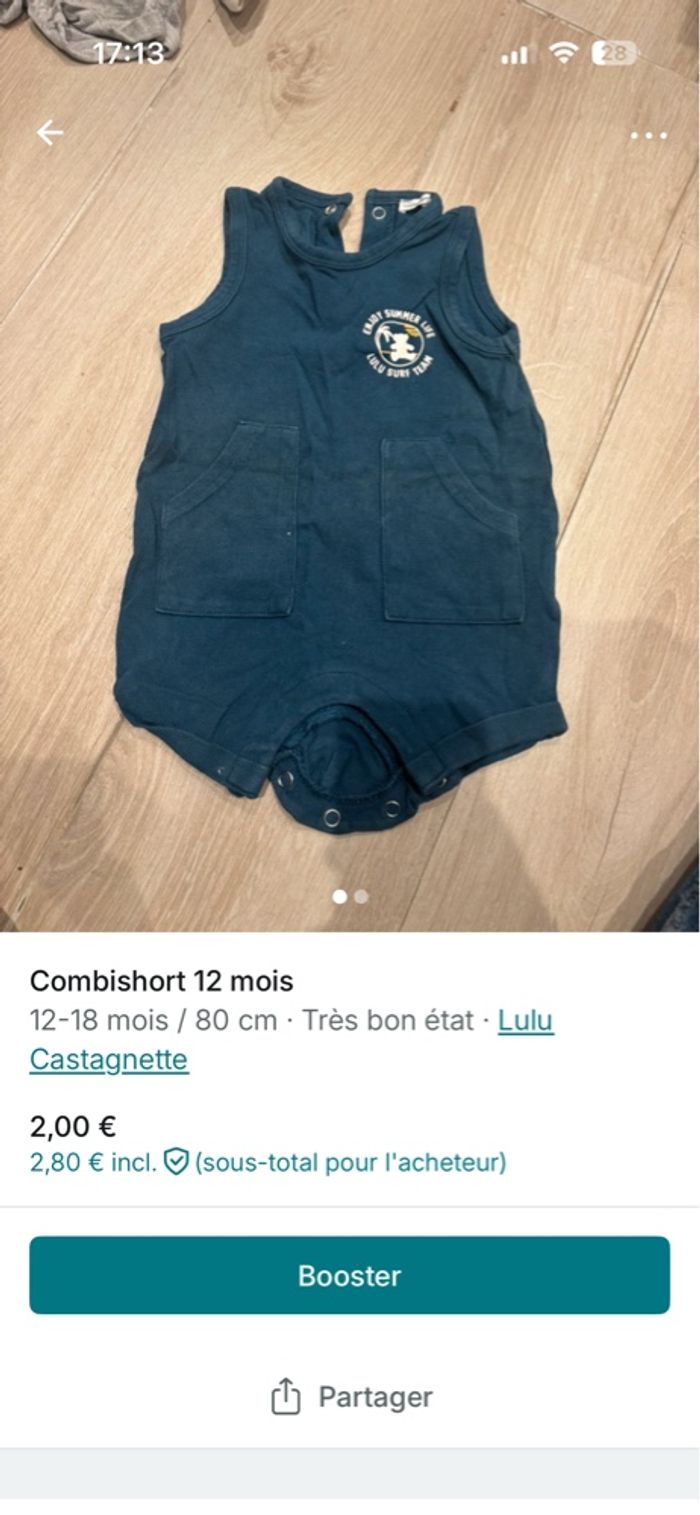 Combishort 9 mois