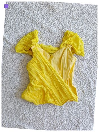 Rare piece vintage jaune à volants froufrou estivale cute - Attilia, Made in Italy
