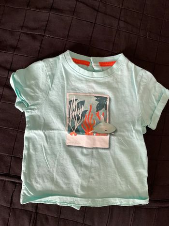 Tee shirt vert clair Obaibi 6 mois