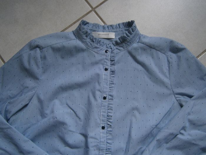 Chemisier ML rayé bleu/blanc PROMOD Taille 40 - photo numéro 2