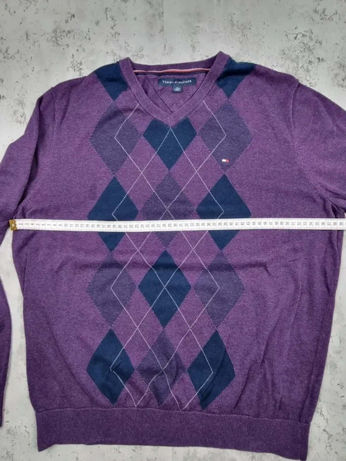 Pull col V Tommy Hilfiger violet, XL Hommes - photo numéro 10