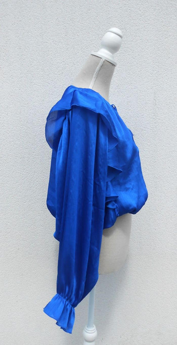 Blouse crop top bleu promod - photo numéro 3