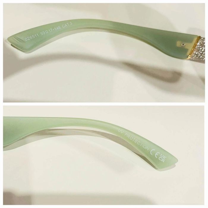 Lot de deux lunettes de soleil femme noire et vert menthe UV protection catégorie 3 - photo numéro 4