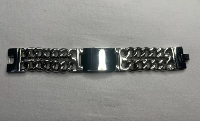🔹 Bracelet large en métal argenté 🔹 - photo numéro 2