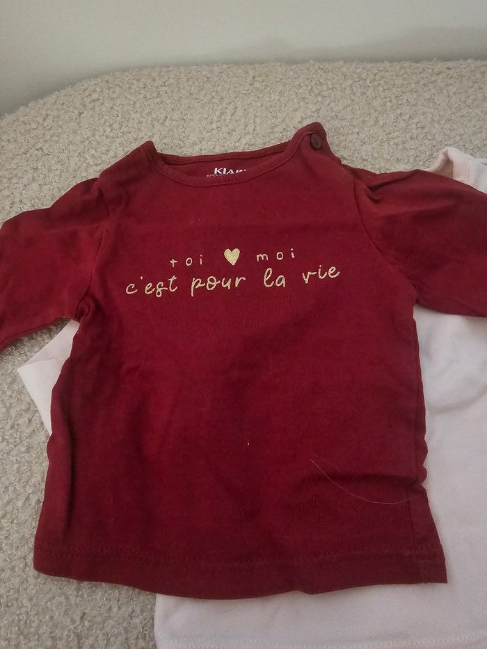 Lot t-shirt bébé 1 mois - photo numéro 3