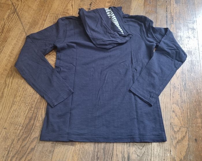 pull sweat avec capuche bleu marine tape à l'œil taille 10ans - photo numéro 2