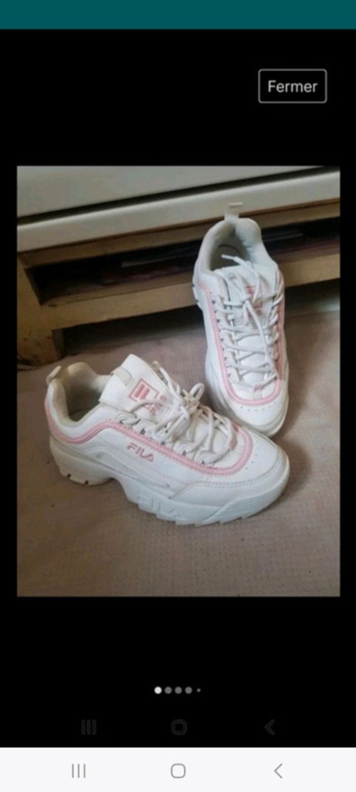 Baskets Fila 38,5 blanc rose
femme - photo numéro 3