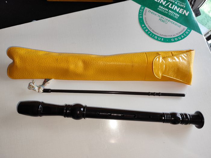 Flute a bec plastique noir avec son etui marque rahma - photo numéro 2