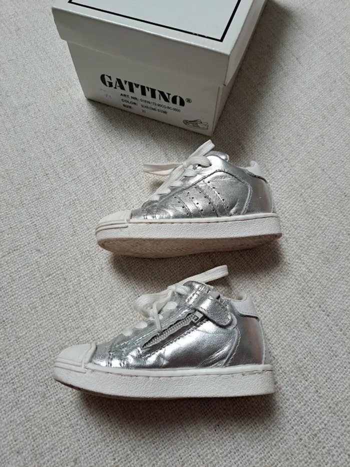Chaussures en cuir argenté Gattino 21 - photo numéro 4