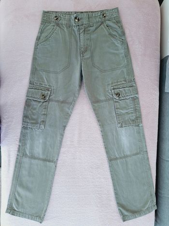Pantalon baggy coupe droite Cyrillus 10 ans avec poches latérales sur les jambes gris