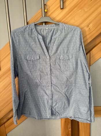 Chemise bleu pois femme