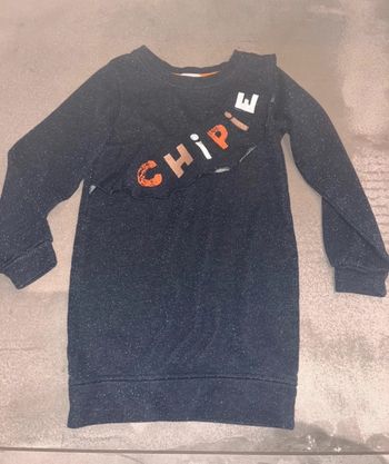 Robe chipie 5 / 6 ans tbe  Bleu pailleté  Volant