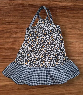 Robe fille fleurie et vichy - Neuve avec étiquette 🌼