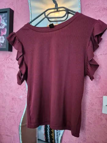 T-shirt rouge Shein