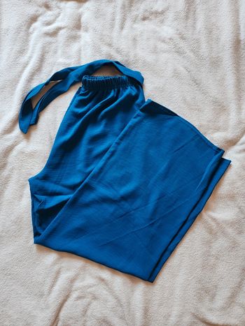 Pantalon à jambes larges / palazzo bleu canard TU 36/40