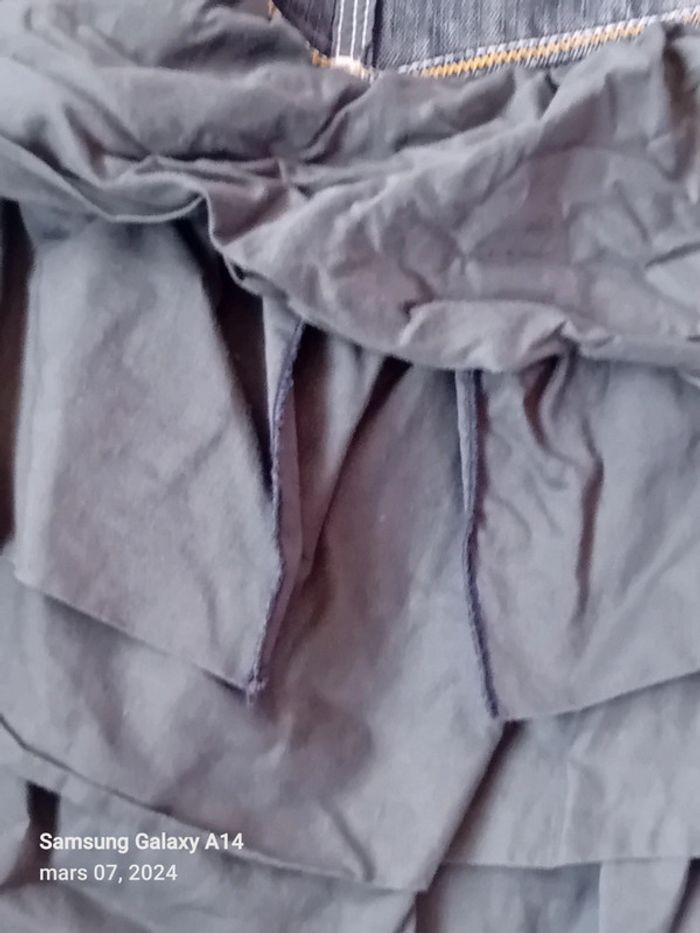 Jupe bimatiere à volants bleu fille 10 ans Eliane et Lena - photo numéro 5