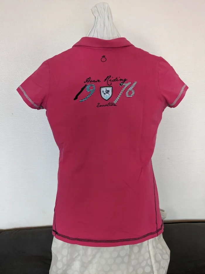 Polo Fouganza - Rose/noir/blanc - photo numéro 2