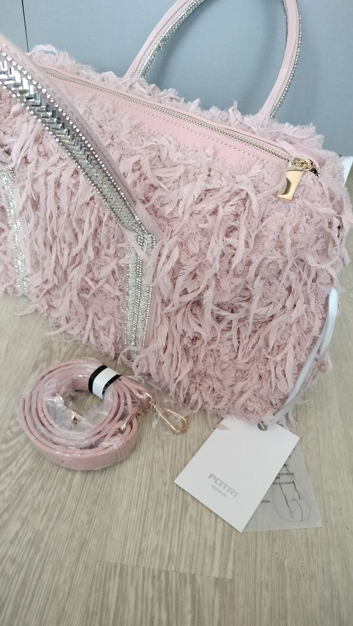 Sac à main neuf plume et strass - photo numéro 5