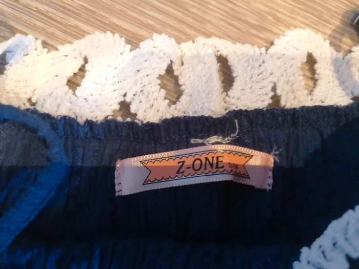 Croque top bleu avec dentelle - photo numéro 3