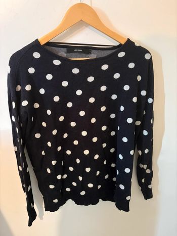 Pull bleu à pois blanc - vero moda