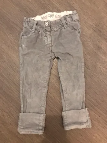 Pantalon sergent-major 4 ans velours gris