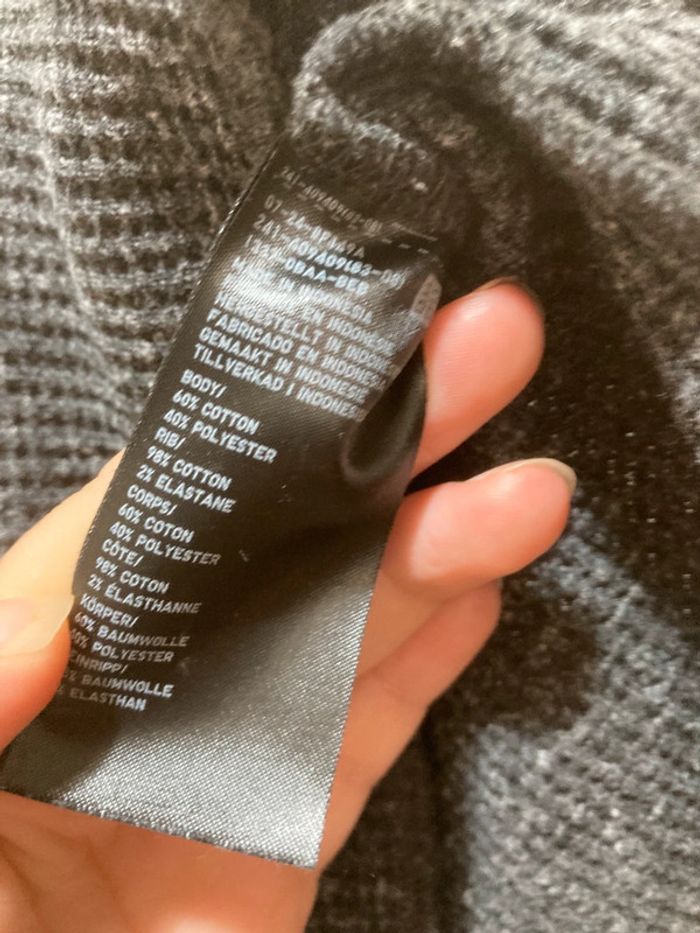 Sweat gris chiné Uniqlo manches 3/4 - Taille XS - photo numéro 5