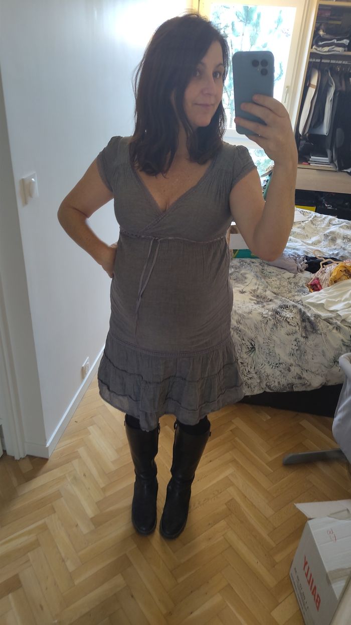 Robe maternité grise - photo numéro 4