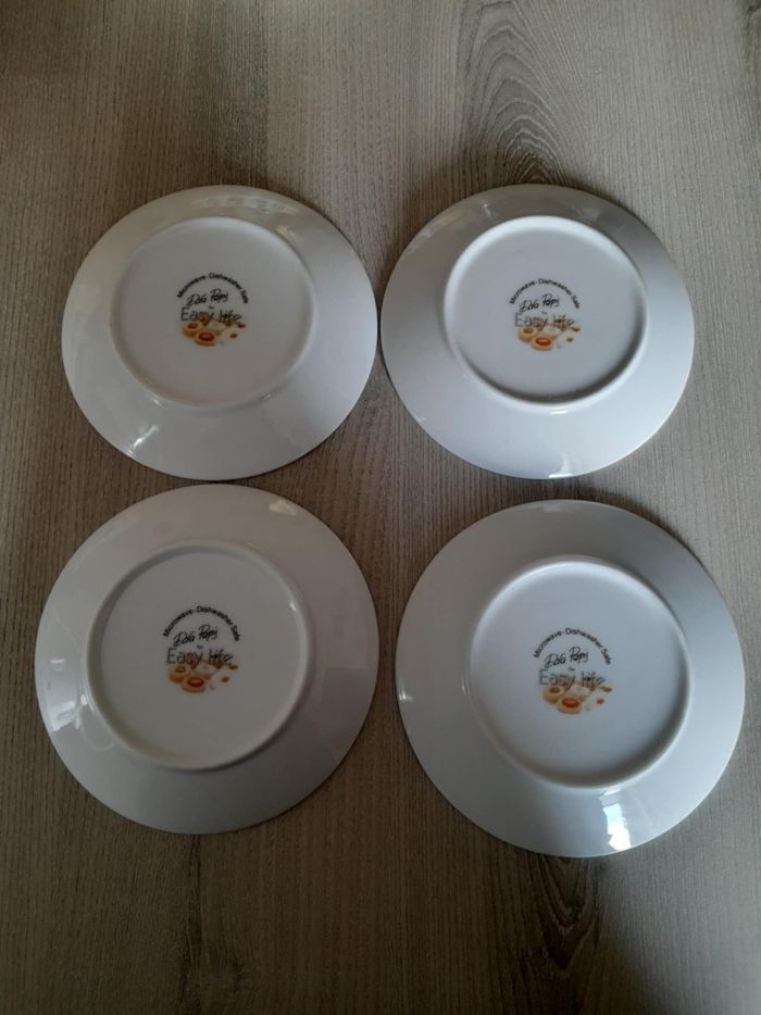 Lot de 4 assiettes pour desserts en porcelaine "Easy Life" - photo numéro 3
