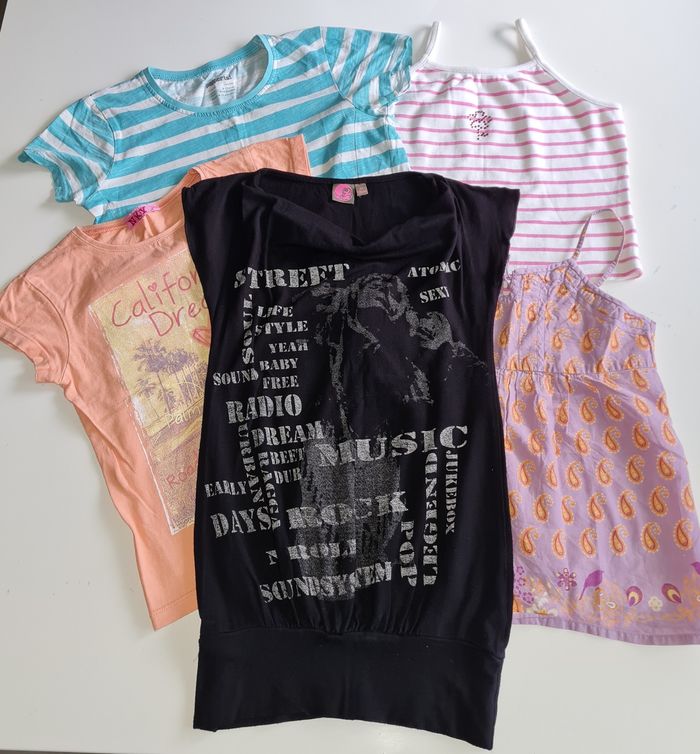 lot 5 hauts t-shirts fille 8 ans - photo numéro 9