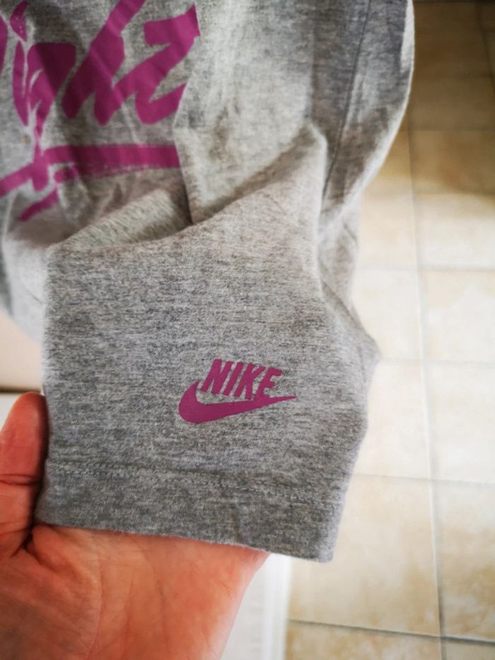 Tee shirt top haut nike gris col v - photo numéro 3