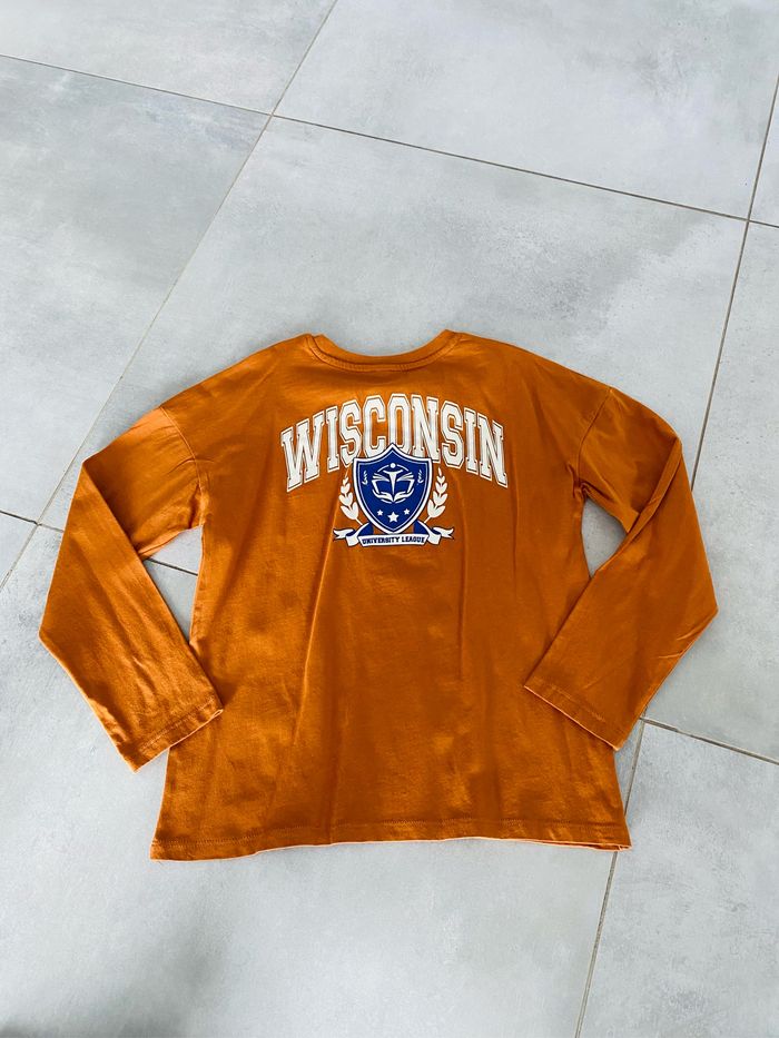 Tee shirt moutarde / ocre 10 ans neuf - photo numéro 2