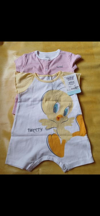 Lot 2 barboteuse combishort fille 54 cm 1 mois