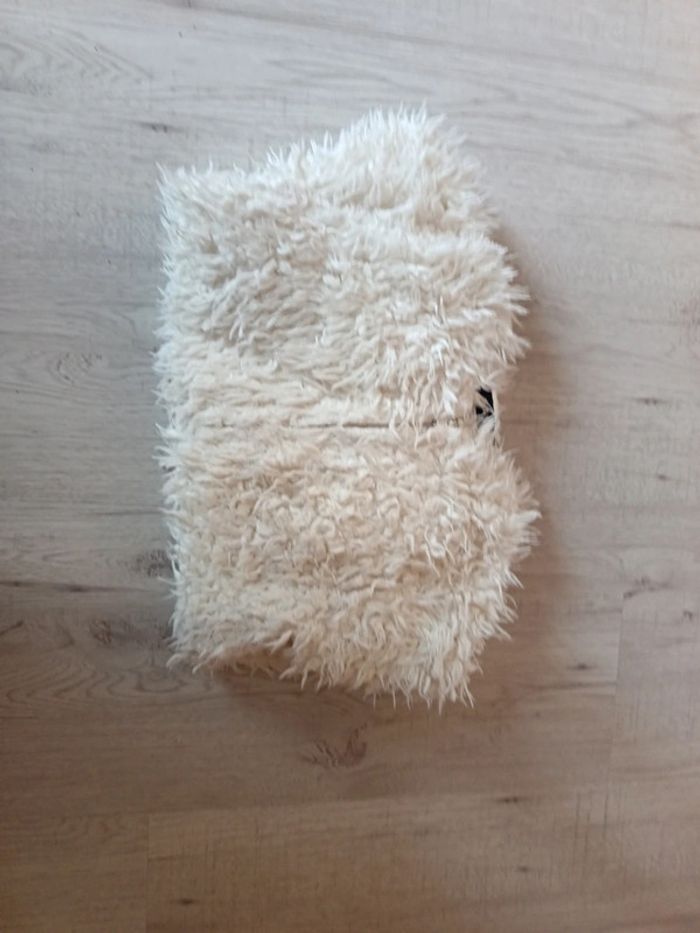 Veste Gilet 8 ans écru crème ille effet poilu fermeture éclair - photo numéro 14